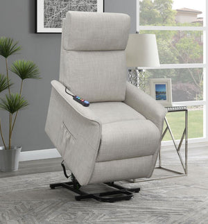 Herrera Upholstered Power Lift Massage Chair - Beige