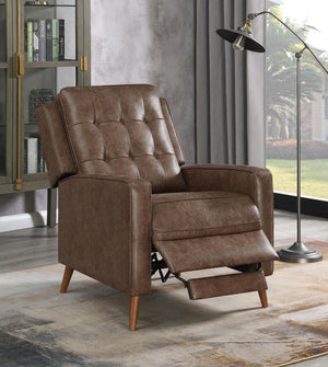 Davidson Upholstered Tufted Push Back Recliner - Brown