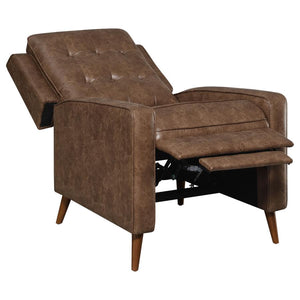 Davidson Upholstered Tufted Push Back Recliner - Brown