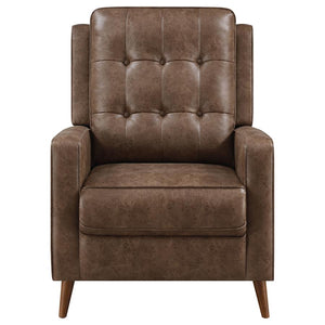 Davidson Upholstered Tufted Push Back Recliner - Brown