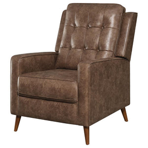 Davidson Upholstered Tufted Push Back Recliner - Brown