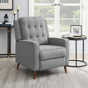 Davidson Upholstered Tufted Push Back Recliner - Grey