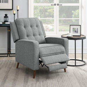 Davidson Upholstered Tufted Push Back Recliner - Grey