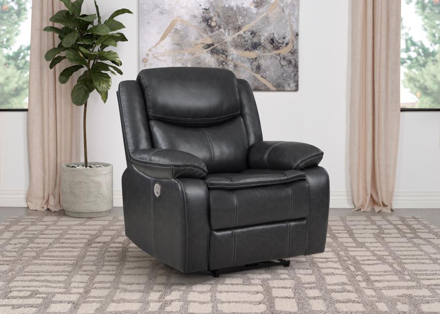 Sycamore Upholstered Power Recliner Chair - Dark Grey