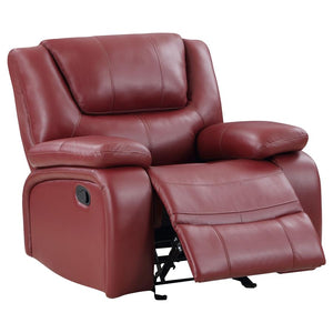 Camila Upholstered Glider Recliner Chair - Red