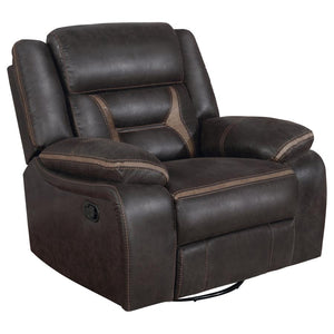 Greer Upholstered Swivel Glider Recliner Chair - Brown