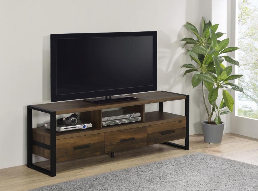 James 3-drawer Engineered Wood 60" TV Stand - Dark Pine