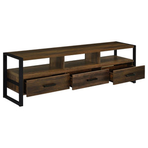 James 3-drawer Engineered Wood 71" TV Stand - Dark Pine