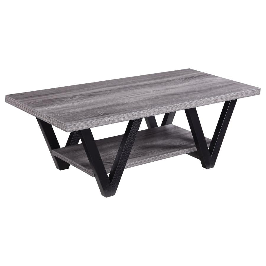 Stevens Engineered Wood Coffee Table - Antique Grey and Black