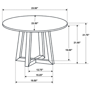 Skylark Round Marble-like SmartTop Side End Table - Black