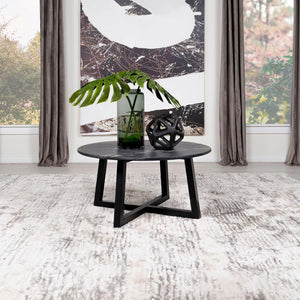 Skylark Round Marble-like SmartTop Coffee Table - Black