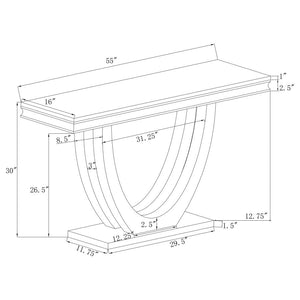 Kerwin U-base Stone Top Entryway Sofa Console Table - Chrome