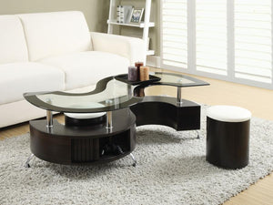 Buckley 3-piece Coffee Table and Stools Set - Cappuccino