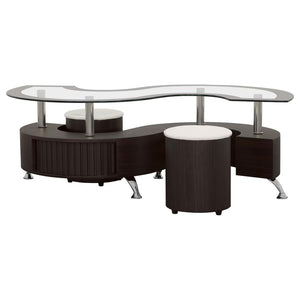 Buckley 3-piece Coffee Table and Stools Set - Cappuccino