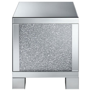 Gillian Rectangular Mirrored Acrylic Side End Table - Silver