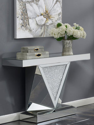 Amore Mirrored Acrylic Entryway Sofa Console Table - Silver