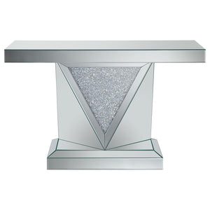 Amore Mirrored Acrylic Entryway Sofa Console Table - Silver