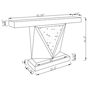 Amore Mirrored Acrylic Entryway Sofa Console Table - Silver