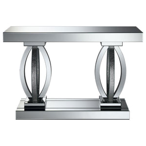 Amalia Mirrored Acrylic Entryway Sofa Console Table - Silver