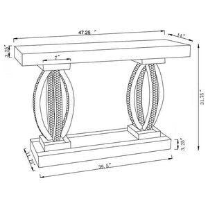 Amalia Mirrored Acrylic Entryway Sofa Console Table - Silver