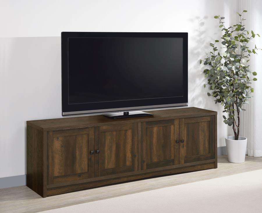 Laughlin 4-door Engineered Wood 78" TV Stand - Dark Pine