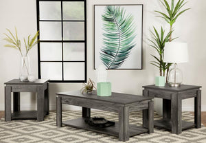 Donal 3-piece Rectangular Coffee Table Set - Weathered Grey