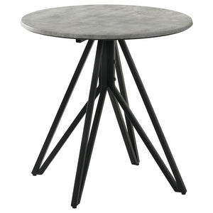 Hadi Round SmartTop Side End Table - Cement and Gunmetal