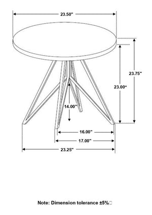 Hadi Round SmartTop Side End Table - Cement and Gunmetal