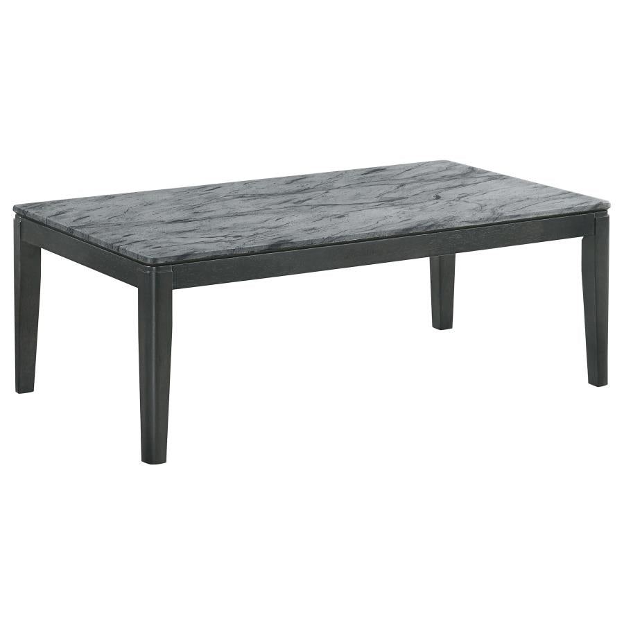 Mozzi Rectangular Faux Marble Coffee Table - Grey and Black