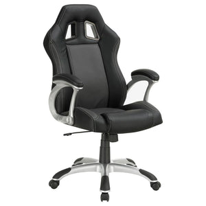 Roger Upholstered Adjustable Home Office Desk Chair - Black