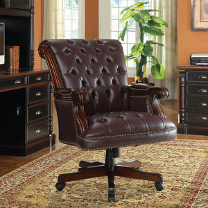 Calloway Upholstered Executive Office Desk Chair - Dark Brown