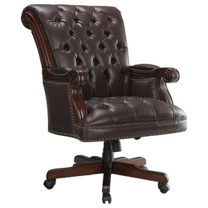 Calloway Upholstered Executive Office Desk Chair - Dark Brown