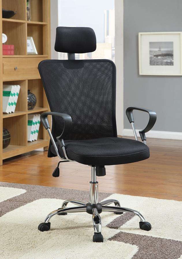 Stark Upholstered Adjustable Mesh Office Desk Chair - Black