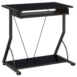 Alastair 30-inch Computer Desk with Keyboard Tray - Black