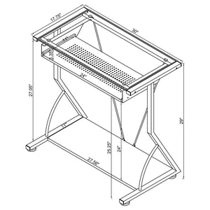 Alastair 30-inch Computer Desk with Keyboard Tray - Black