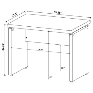 Skylar 39-inch Engineered Wood Writing Desk - Cappuccino