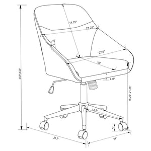 Jackman Upholstered Adjustable Home Office Desk Chair - Grey