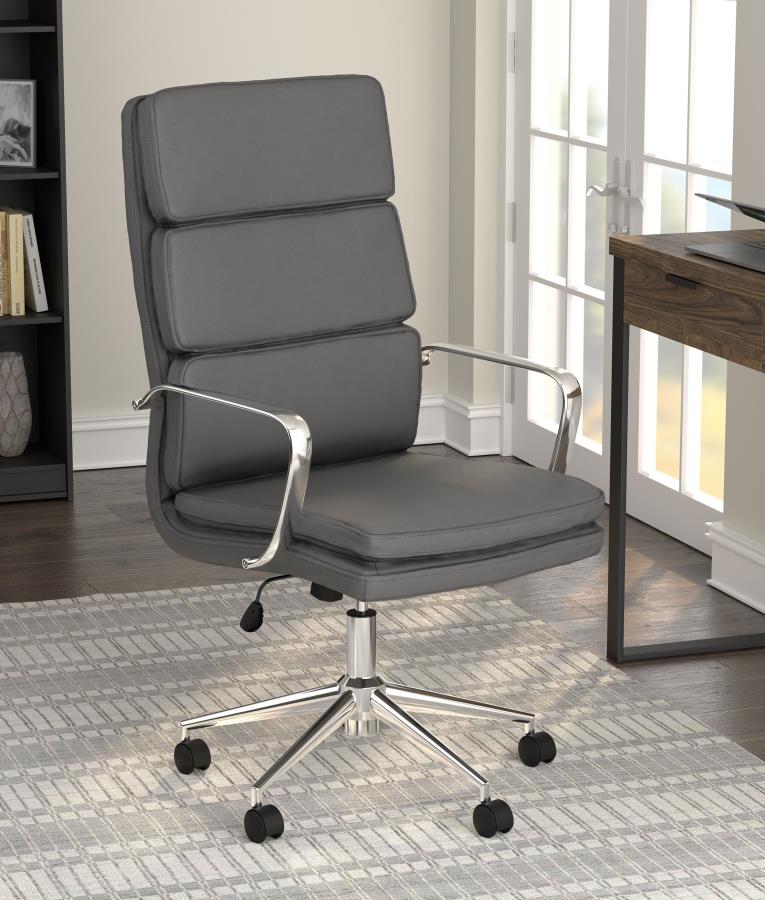 Ximena Upholstered Adjustable High Back Office Chair - Grey