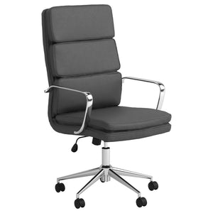 Ximena Upholstered Adjustable High Back Office Chair - Grey