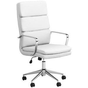 Ximena Upholstered Adjustable High Back Office Chair - White