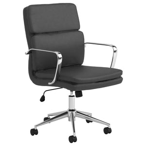 Ximena Upholstered Adjustable Mid Back Office Chair - Black