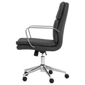 Ximena Upholstered Adjustable Mid Back Office Chair - Black