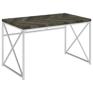 Grimma 47-inch Writing Office Desk - Rustic Grey and Chrome