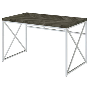 Grimma 47-inch Writing Office Desk - Rustic Grey and Chrome