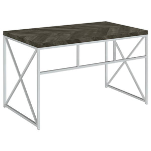 Grimma 47-inch Writing Office Desk - Rustic Grey and Chrome