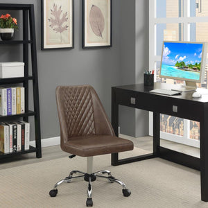 Althea Upholstered Adjustable Home Office Desk Chair - Brown