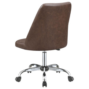 Althea Upholstered Adjustable Home Office Desk Chair - Brown