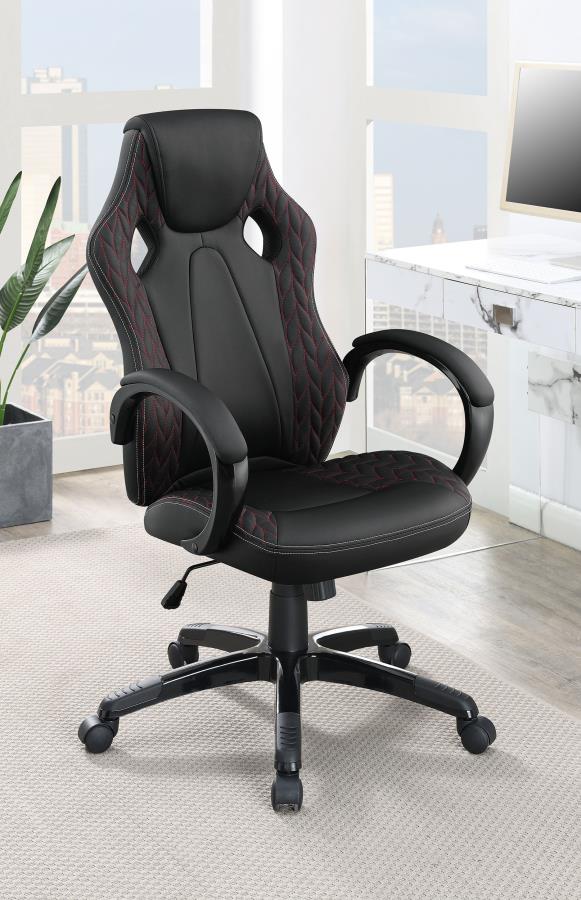 Carlos Upholstered Adjustable Home Office Desk Chair - Black