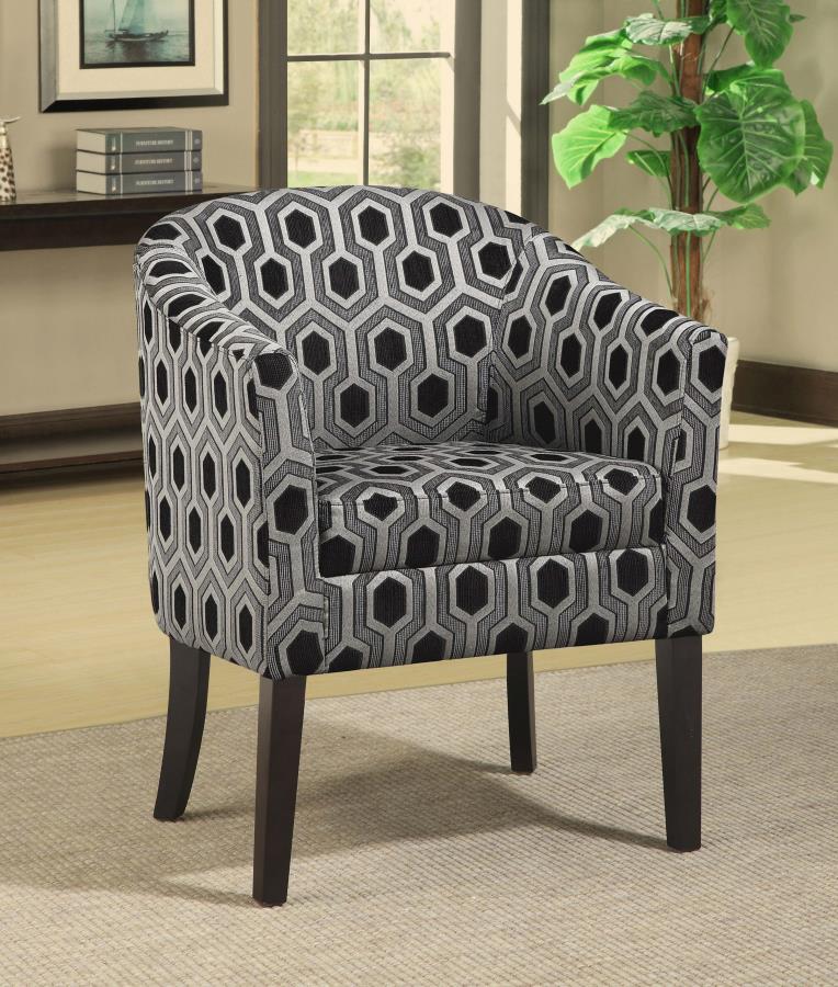 Jansen Upholstered Accent Club Chair - Grey and Black