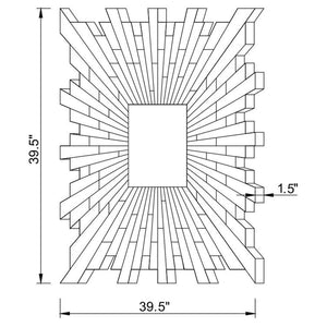 Brantley 40 x 40 Inch Square Sunburst Wall Mirror - Silver